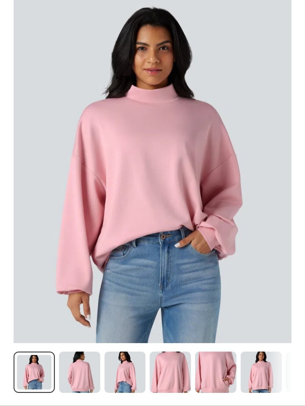 HALARA Mock Neck Relaxed Casual Sweatshirt - Size Medium 🆕